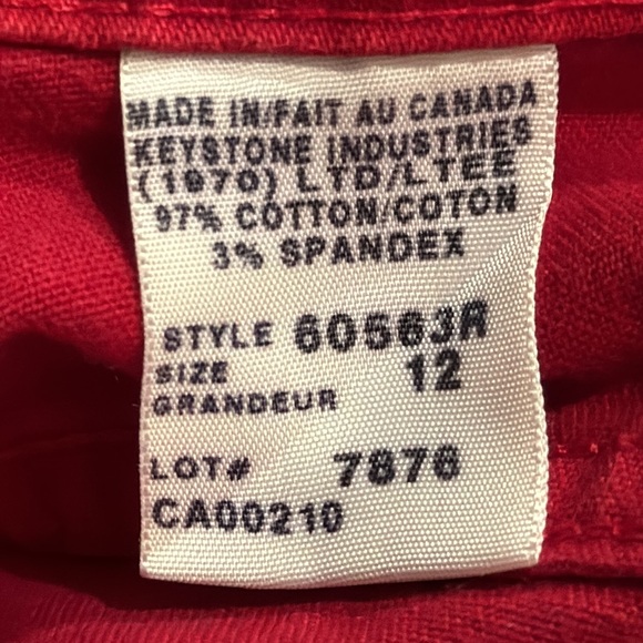 👖Womens Denim Jeans French Dressing Jeanswear Paris Brand Size 12 Christmas Red - Picture 9 of 9